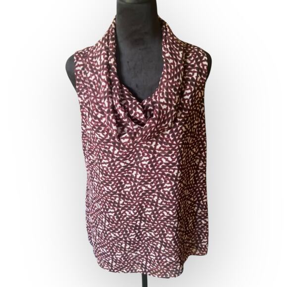 cabi Women's Venus Red Sleeveless Geometric Cowl Neck Blouse Size M Style # 3271 - Picture 12 of 12
